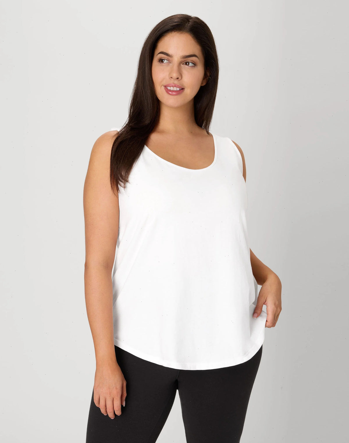 Hanes Just My Size Women&rsquo;s Cotton Jersey Tank, Shirttail Hem (Plus Size)