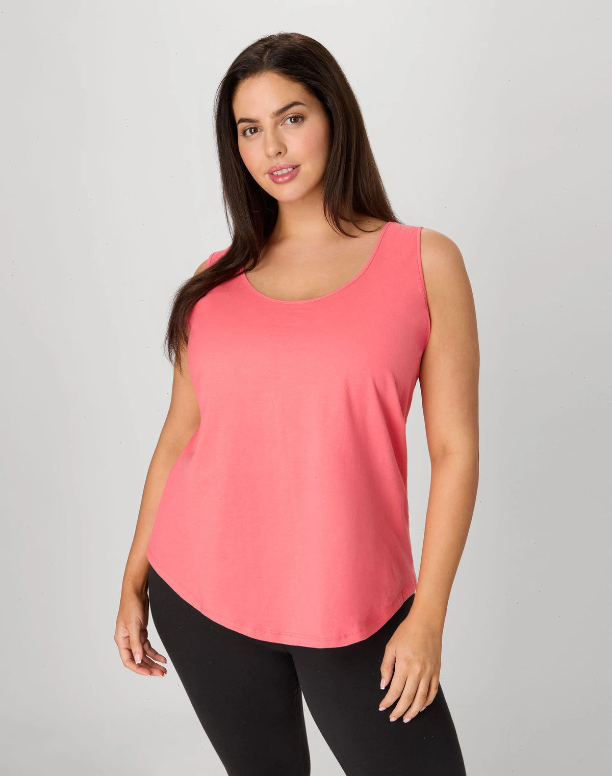 Hanes Just My Size Women&rsquo;s Cotton Jersey Tank, Shirttail Hem (Plus Size)