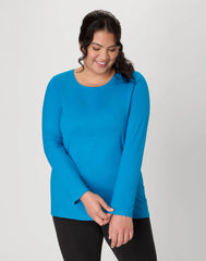Hanes Women's Long Sleeve Scoop-Neck Cotton T-Shirt (Plus Size)