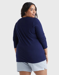 Hanes Women's Long Sleeve Scoop-Neck Cotton T-Shirt (Plus Size)