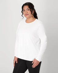 Hanes Women's Long Sleeve Scoop-Neck Cotton T-Shirt (Plus Size)