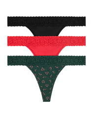 Hanes Originals Women's Underwear Thongs, 2-Pack, Cotton-Stretch