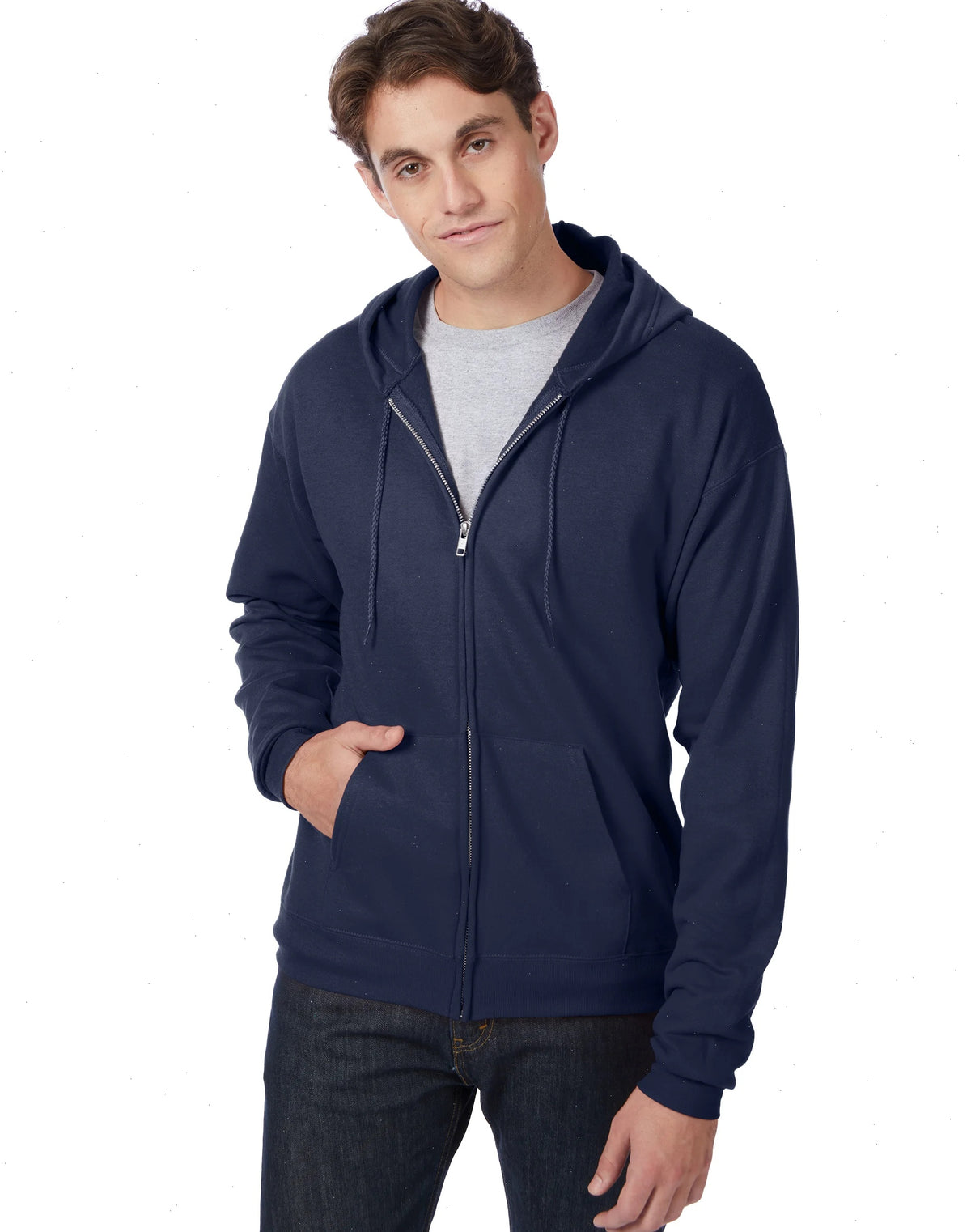Hanes EcoSmart Unisex Full-Zip Fleece Hoodie