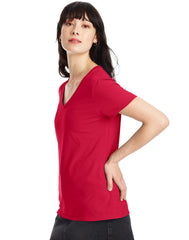 Hanes Perfect-T Women's V-Neck Cotton T-Shirt, Value 2-Pack