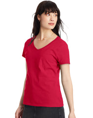 Hanes Perfect-T Women's V-Neck Cotton T-Shirt, Value 2-Pack