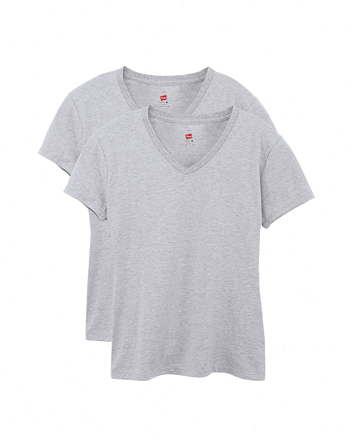 Hanes Perfect-T Women's V-Neck Cotton T-Shirt, Value 2-Pack