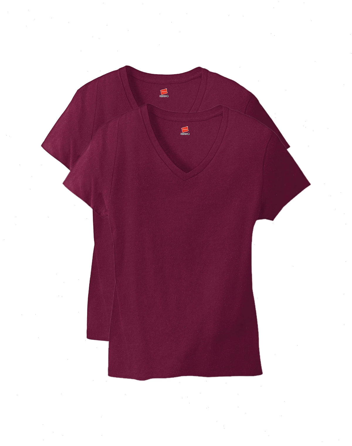 Hanes Perfect-T Women's V-Neck Cotton T-Shirt, Value 2-Pack