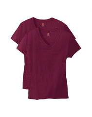 Hanes Perfect-T Women's V-Neck Cotton T-Shirt, Value 2-Pack