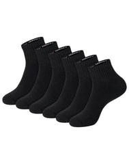 Hanes Unisex Plain Black Socks Pack, 6 Pairs, Ankle Socks