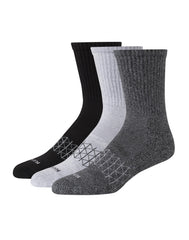 Hanes Absolute Active Men&rsquo;s Cushioned Crew Socks, Shoe Sizes 6-12, 3-Pairs
