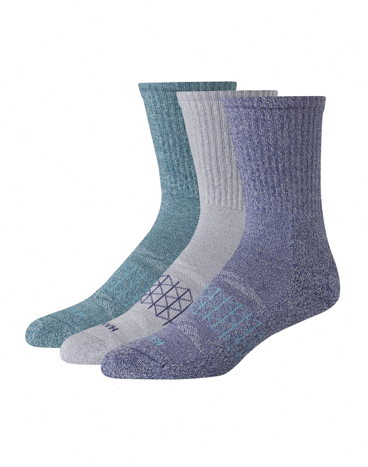 Hanes Absolute Active Men&rsquo;s Cushioned Crew Socks, Shoe Sizes 6-12, 3-Pairs