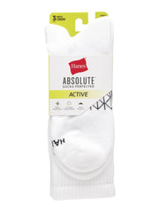 Hanes Absolute Active Men&rsquo;s Cushioned Crew Socks, Shoe Sizes 6-12, 3-Pairs