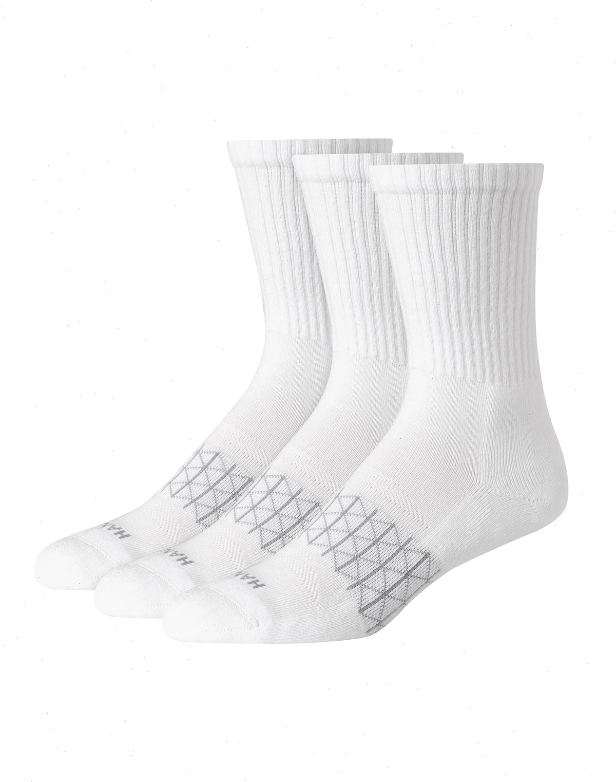 Hanes Absolute Active Men&rsquo;s Cushioned Crew Socks, Shoe Sizes 6-12, 3-Pairs
