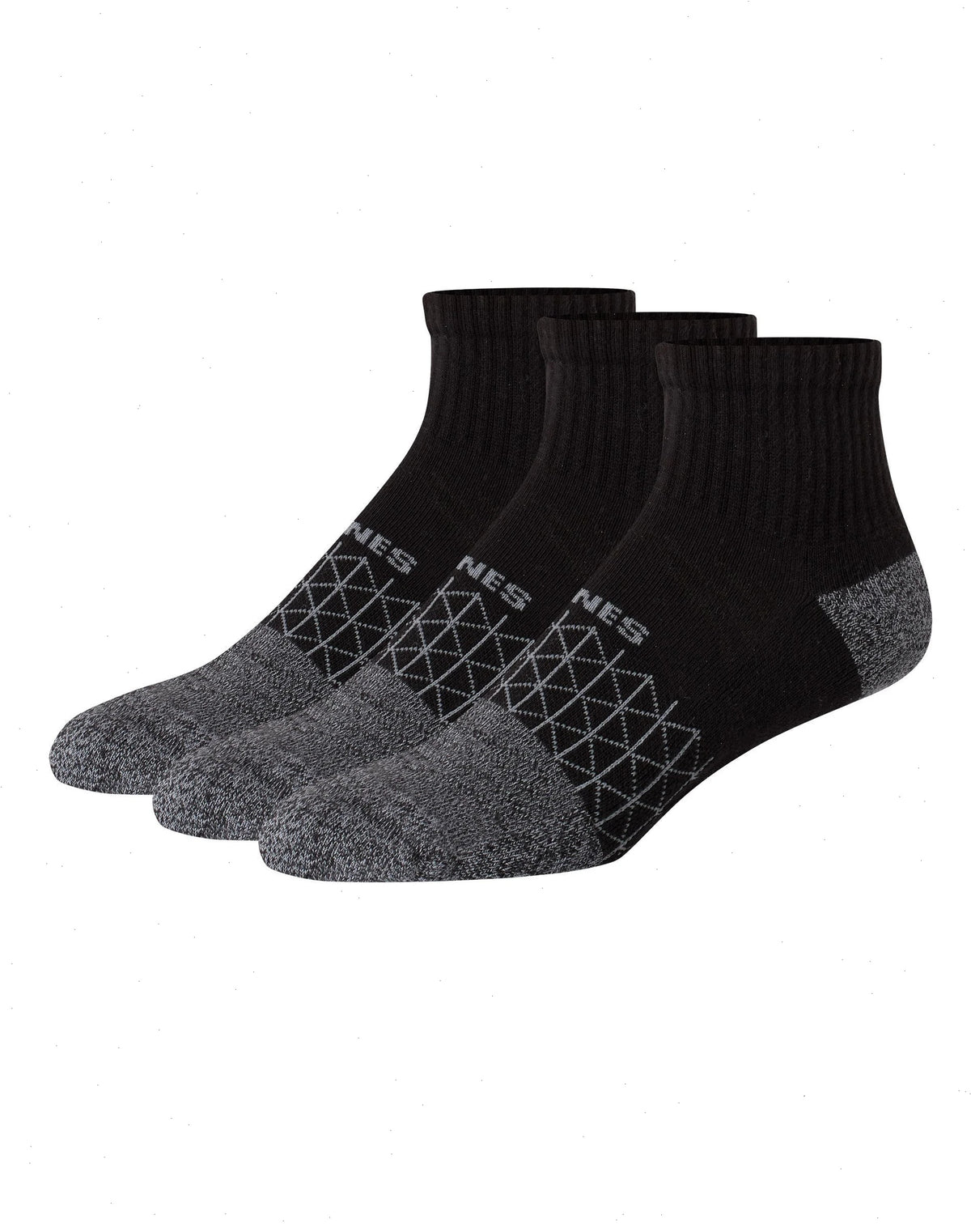 Hanes Absolute Active Men&rsquo;s Cushioned Ankle Socks Pack, 3-Pack, Moisture Wicking
