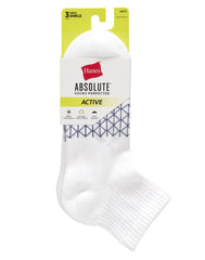 Hanes Absolute Active Men&rsquo;s Cushioned Ankle Socks Pack, 3-Pack, Moisture Wicking