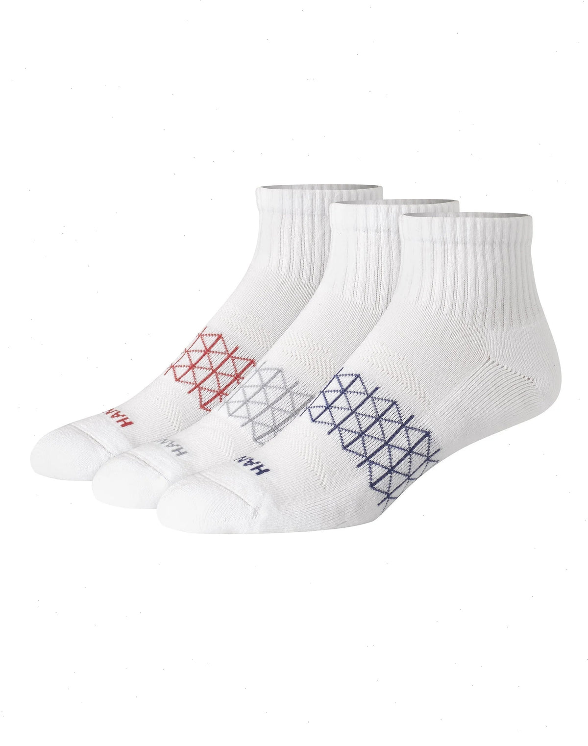Hanes Absolute Active Men&rsquo;s Cushioned Ankle Socks Pack, 3-Pack, Moisture Wicking
