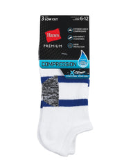 Hane's X-Temp Men's Compression Low Cut Socks, 3-Pairs