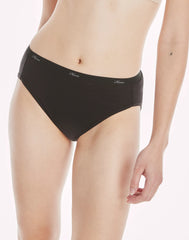 Hanes Women's Breathable Cotton Hi-Cut Underwear, Black, 10-Pack