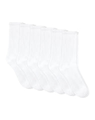 Hanes Unisex Plain White Socks Pack, 6 Pairs, Crew Socks