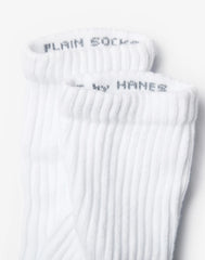Hanes Unisex Plain White Socks Pack, 6 Pairs, Crew Socks