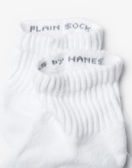 Hanes Unisex Plain White Socks Pack, 6 Pairs, Ankle Socks