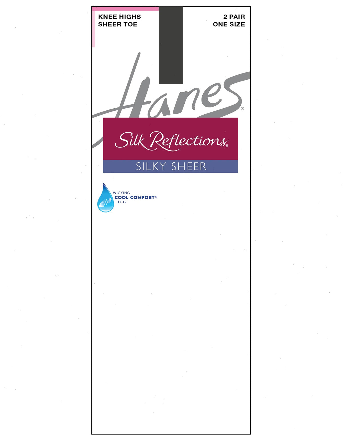 Hanes Silk Reflections Silky Sheer Knee Highs, Sheer Toe, 2-Pairs