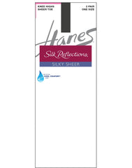 Hanes Silk Reflections Silky Sheer Knee Highs, Sheer Toe, 2-Pairs