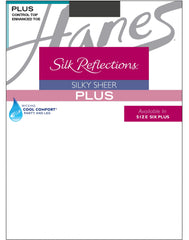 Hanes Silk Reflections Sheer Control Top Pantyhose, Enhanced Toe (Plus Size)