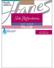 Hanes Silk Reflections Sheer Control Top Pantyhose, Enhanced Toe (Plus Size)