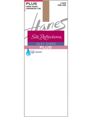 Hanes Silk Reflections Knee Highs, Enhanced Toe, 2-Pack (Plus Size)
