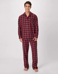 Hanes Men's Flannel Pajama Set, Button Down