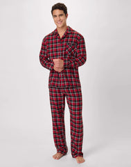 Hanes Men's Flannel Pajama Set, Button Down