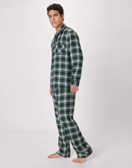 Hanes Men's Flannel Pajama Set, Button Down