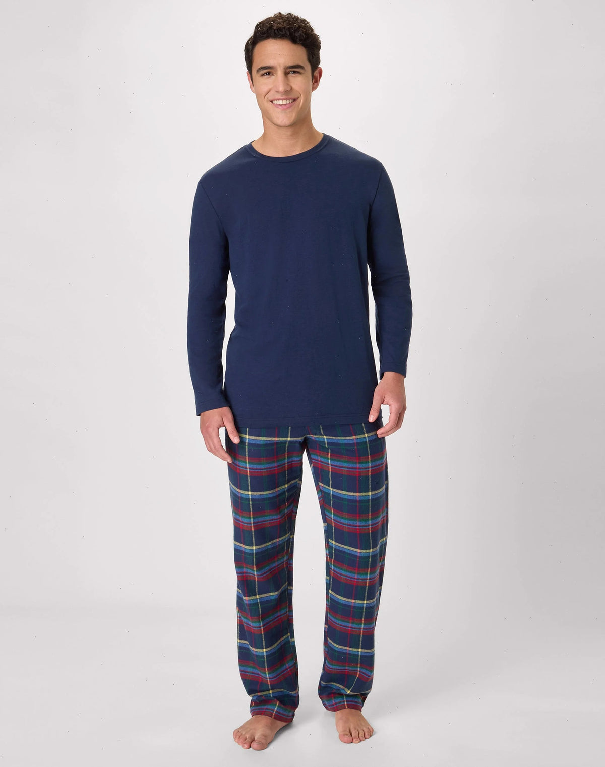 Hanes Men's Flannel Pajama Set, Plaid Print