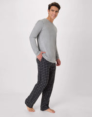 Hanes Men's Flannel Pajama Set, Plaid Print