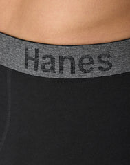 Hanes Stay Dry Pouch Men's Cotton Stretch Boxer Brief Underwear, Black, 3-Pack