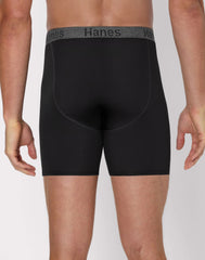 Hanes Stay Dry Pouch Men's Performance Stretch Boxer Brief Underwear, Black, 3-Pack