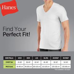 Hanes Men's Sweat Block V-Neck Tee, White, 3-Pack