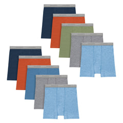 Hanes Toddler Boys' Boxer Underwear Brief, 10-Pack, Cotton, Solids &amp; Heathers