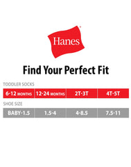 Hanes Infant/Toddler Girls' Heel Shield Socks, Gripper Foot Bottom, 10-Pairs