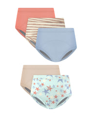 Hanes Toddlers' Girls' Heavy Absorbency Underwear Briefs Pack, 5-Pack, Potty Training, Neutrals