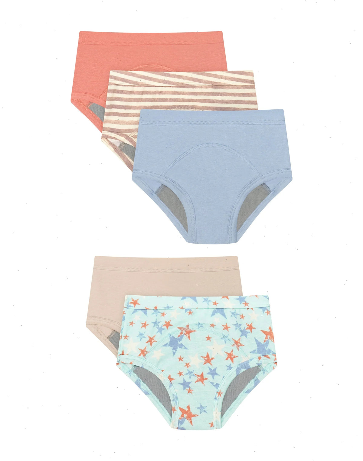 Hanes Toddlers' Girls' Heavy Absorbency Underwear Briefs Pack, 5-Pack, Potty Training, Neutrals