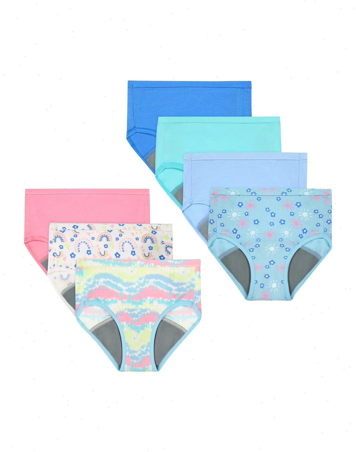 Hanes Girl's Potty Trainer Underwear Briefs, 7-Pack, Moisture-Wicking, Assorted