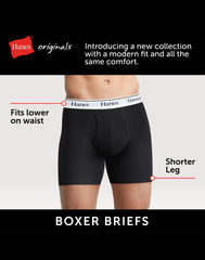 Hanes Originals Men&rsquo;s Stretch Cotton Boxer Brief Underwear, Moisture-Wicking