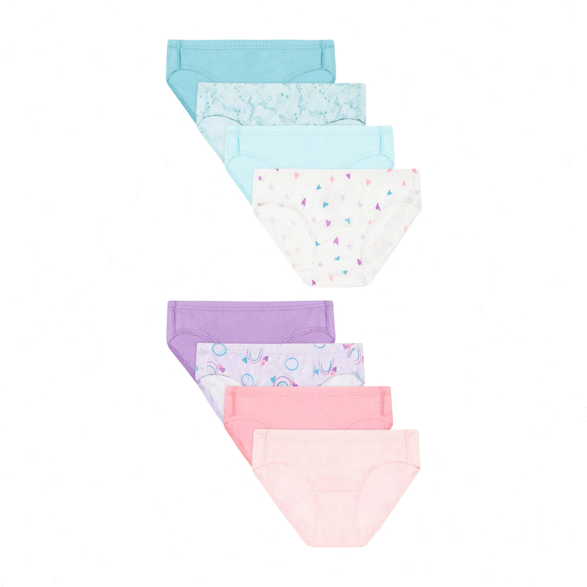 Hanes Pure Comfort Toddler Girls' Underwear Hipsters, 8-Pack, Organic Cotton