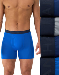 Hanes Ultimate Comfort Sport Men's Performance Stretch Boxer Brief Underwear, Assorted, 4-Pack