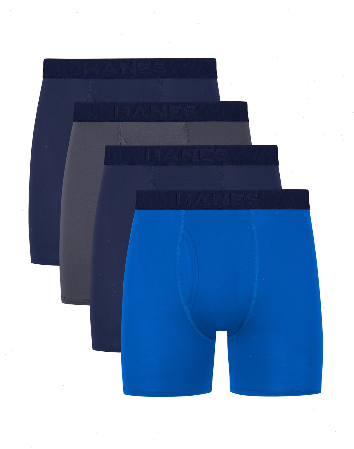 Hanes Ultimate Comfort Sport Men's Performance Stretch Boxer Brief Underwear, Assorted, 4-Pack