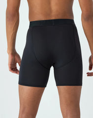 Hanes Ultimate Comfort Sport Men's Performance Stretch Boxer Brief Underwear, Black/Red/Sandalwood, 4-Pack