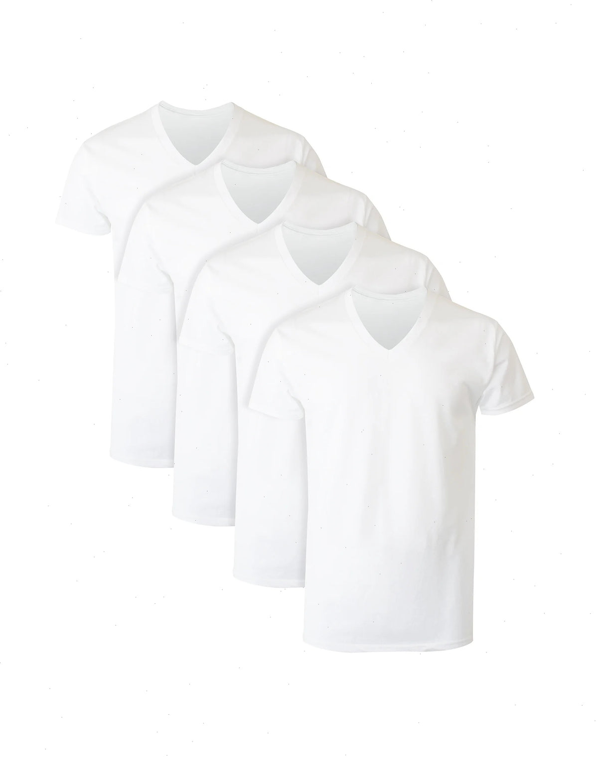 Hanes Ultimate Men's Moisture-Wicking V-Neck Undershirt, White, 4-Pack