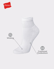 Hanes Ultimate Women's Ankle Socks, Cushioned, 6-Pairs